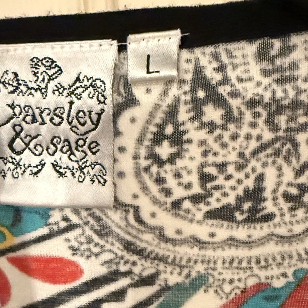 Parsley & Sage Multicolor Patchwork Long Sleeve Top - Picture 2 of 3